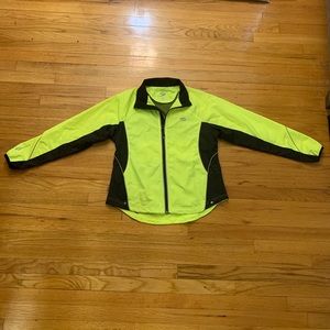 Neon yellow Brooks light running jacket